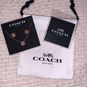 Coach necklace and earring set